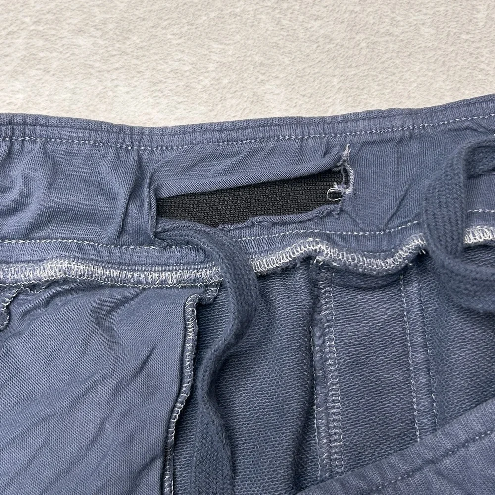 Vrst Men's Large Blue Washed Twill Terry Jogger Pockets Pull On‎ Elastic Waist